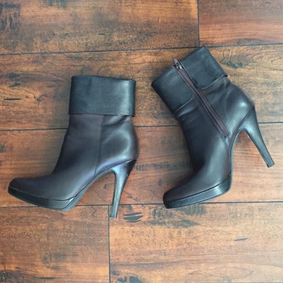 Gianni Bini Shoes - Gianni Bini Brown Leather High Heel Booties
